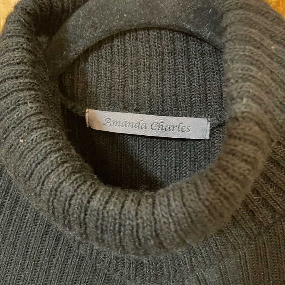 Amanda Charles Black Turtle Neck Sweater Dress NWT - Picture 5 of 8